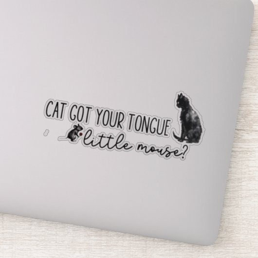 舌の得小さなマウスを猫に、手付けアデラインを持つ シール (詳細)