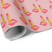 舌の赤い口紅 ラッピングペーパー (ロールコーナー)