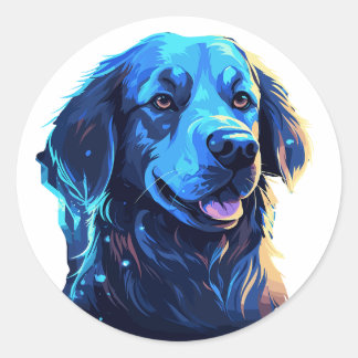 舌よくはしゃぐを出した犬 ラウンドシール