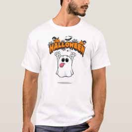 舌を出したかわいいキャラクターの幽霊 Tシャツ