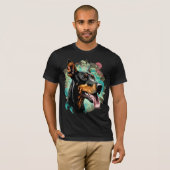 舌を出したドバーマン犬 Tシャツ (正面フル)