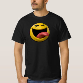 舌を出した斜視の顔のスマイリー絵文字 Tシャツ