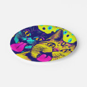 舌を出した猫 ペーパープレート (アングル)