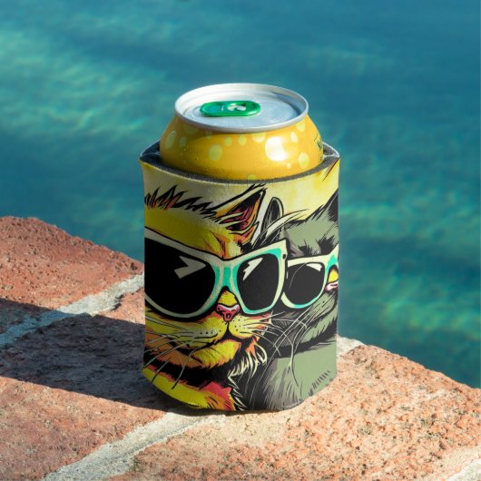 舌を出した猫 缶クーラー (インサイチュ プール)