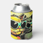 舌を出した猫 缶クーラー (缶正面)