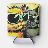 舌を出した猫 缶クーラー (正面)