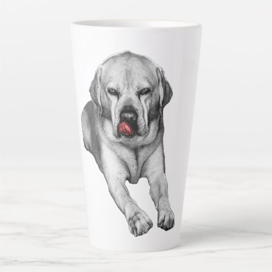 舌を出した秋のトリックスター カフェラテマグ (正面)