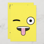 舌を出した絵文字 招待状 (正面/裏面)