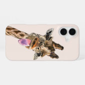 舌を出した遊び心のあるキリン iPhone 16ケース (裏面横)