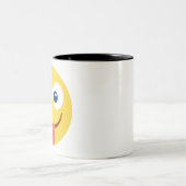 舌を出し抜ける絵文字 ツートーンマグカップ (中央)