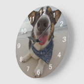 舌を出すかわいいコルギ ラージ壁時計 (傾斜)