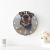 舌を出すかわいいコルギ ラージ壁時計 (ホーム)