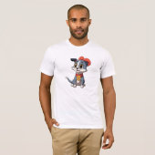舌を出す猫のヴィンテージ ポップ・アートの Tシャツ (正面フル)