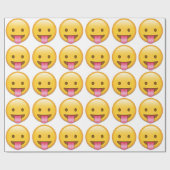 舌を出す生意気な絵文字 ラッピングペーパー (フラット)