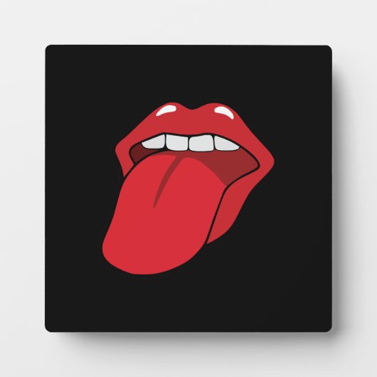 舌を出す フォトプラーク (正面)