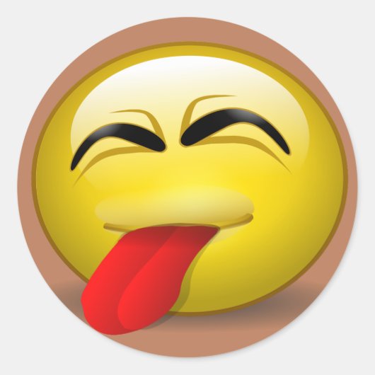 舌を出す ラウンドシール (正面)