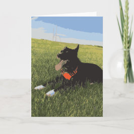 舌を外に出した犬 カード