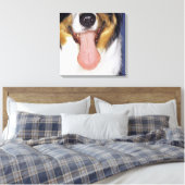 舌を振るうコリー キャンバスプリント (インサイチュ (寝室))