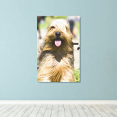 舌を示す，長い髪，ポートレート キャンバスプリント (インサイチュ (ウッドフロア))