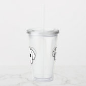 舌を突き出したかわいい白いビコンフリーズ犬 アクリルタンブラー (右)