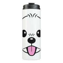 舌を突き出したかわいい白いビコンフリーズ犬 タンブラー