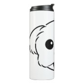 舌を突き出したかわいい白いビコンフリーズ犬 タンブラー (回転左)