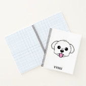 舌を突き出したかわいい白いビコンフリーズ犬 ノートブック (内部)