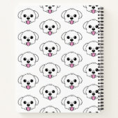 舌を突き出したかわいい白いビコンフリーズ犬 ノートブック (裏面)