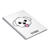 舌を突き出したかわいい白いビコンフリーズ犬 ノートブック (右側)