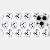 舌を突き出したかわいい白いビコンフリーズ犬 Case-Mate iPhoneケース (裏面 (横))