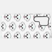 舌を突き出したかわいい白いビコンフリーズ犬 SAMSUNG GALAXYケース (裏面横)