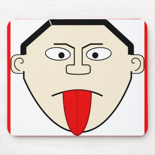 舌を突き出した人 マウスパッド (正面)