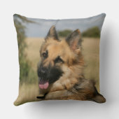 舌を突き出ているジャーマン・シェパード クッション (裏面)