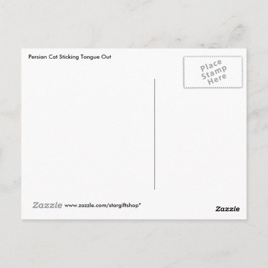 舌を突き出ているペルシャ ポストカード (裏面)