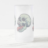 舌を突き出るスカル フロストグラスビールジョッキ (中央)