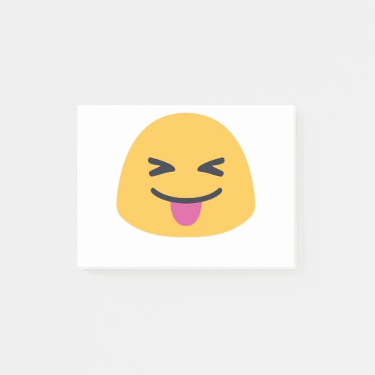 舌を閉じた目を突き出す絵文字 ポストイット (正面)