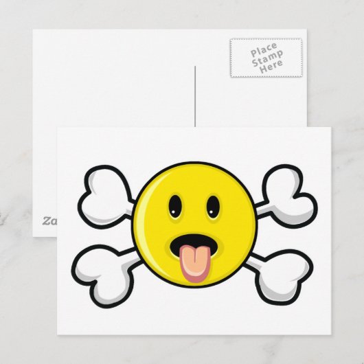 舌スカルと十字骨 ポストカード (正面/裏面)