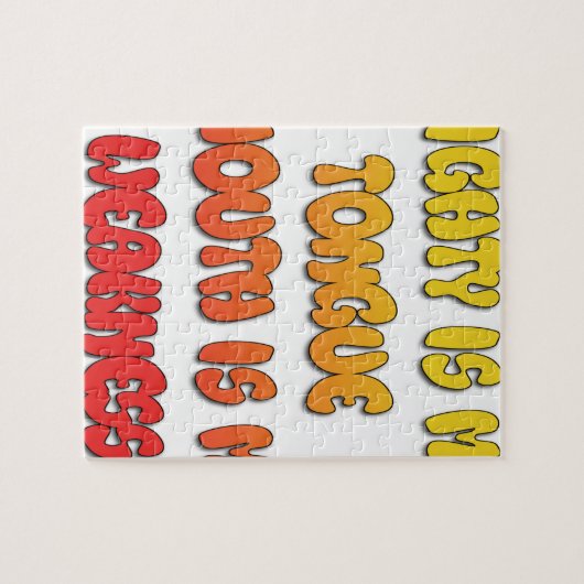 舌タイ:舌おもしろい引用文カラフル文字芸術 ジグソーパズル (横)