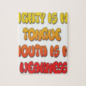 舌タイ:舌おもしろい引用文カラフル文字芸術 ジグソーパズル (縦)