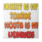 舌タイ:舌おもしろい引用文カラフル文字芸術 タイル (正面)