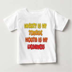 舌タイ:舌おもしろい引用文カラフル文字芸術 ベビーTシャツ