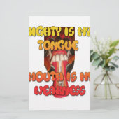 舌タイ:舌おもしろい引用文カラフル文字芸術 便箋 (スタンド正面)