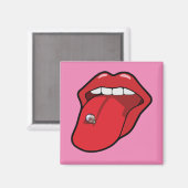 舌ピアシング角冷蔵庫用マグネット マグネット (正面/裏面)