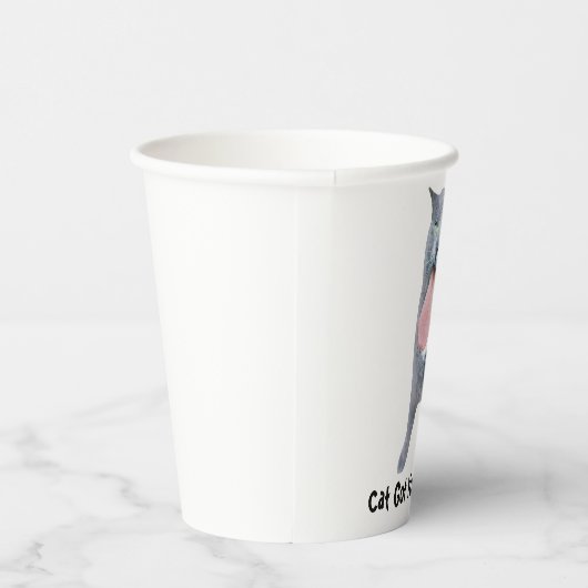 舌得を猫に？ 紙コップ (右)