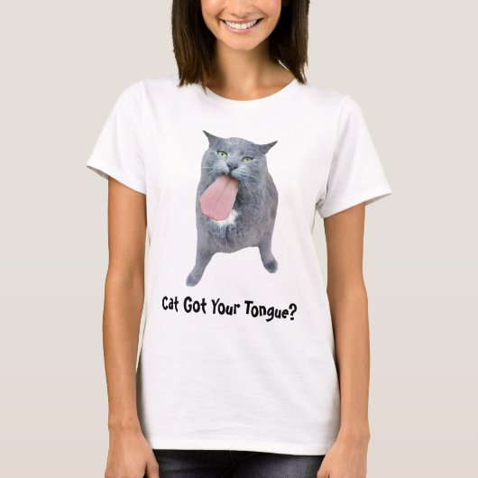 舌得を猫に？Tシャツ Tシャツ (正面)