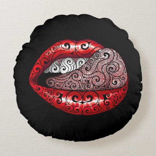 舌渦巻形の大切舌 ラウンドクッション (正面)