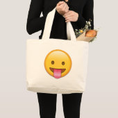 舌生意気なEmoji ラージトートバッグ (正面(商品))