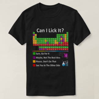 舐めてもいいかな?面白い周期表 Tシャツ