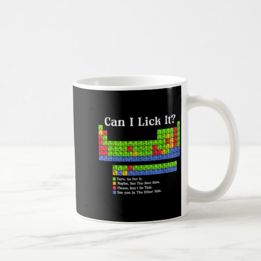 舐めてもいい?周期表チャート理科学教師 コーヒーマグカップ (右)