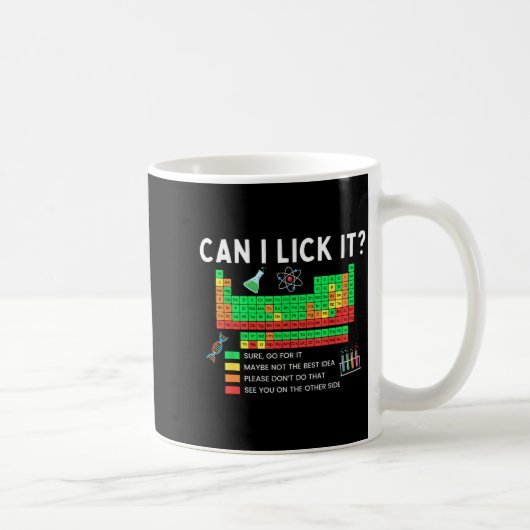 舐めてもいい?周期表チャート科学の先生 コーヒーマグカップ (右)
